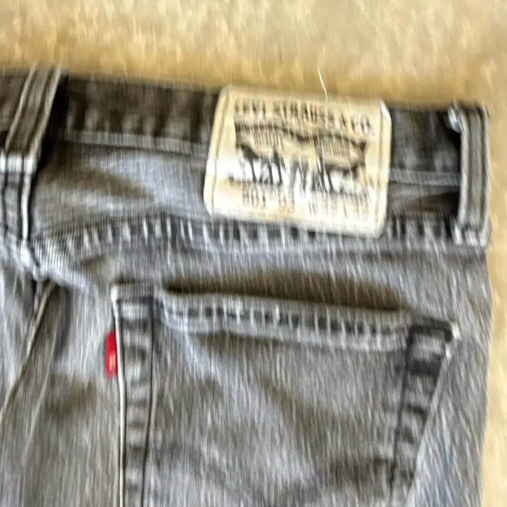 Vintage Levi's 501 Button Fly Straight Leg Jeans in Washed Black